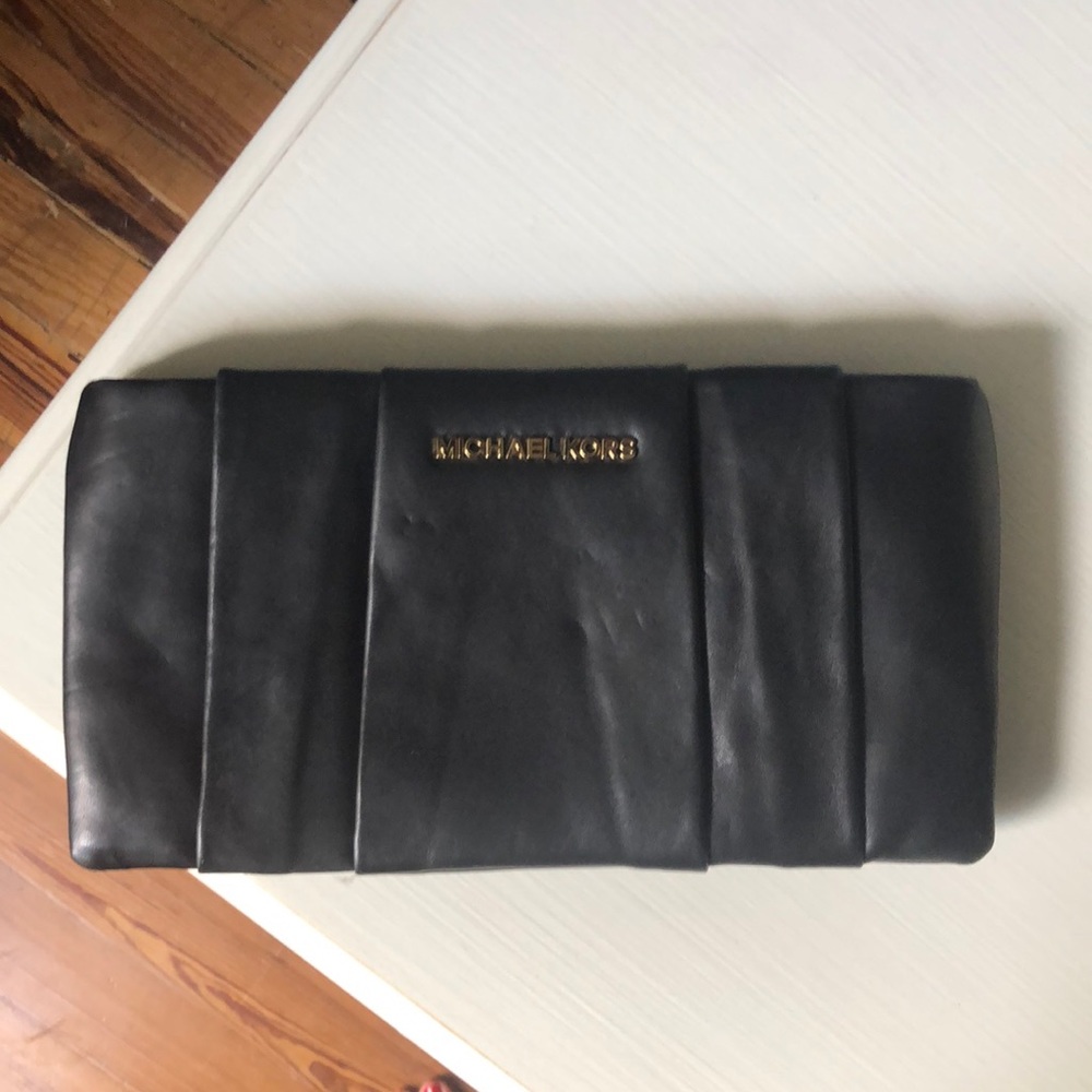 Michael Kors | black leather clutch - Picture 1 of 4